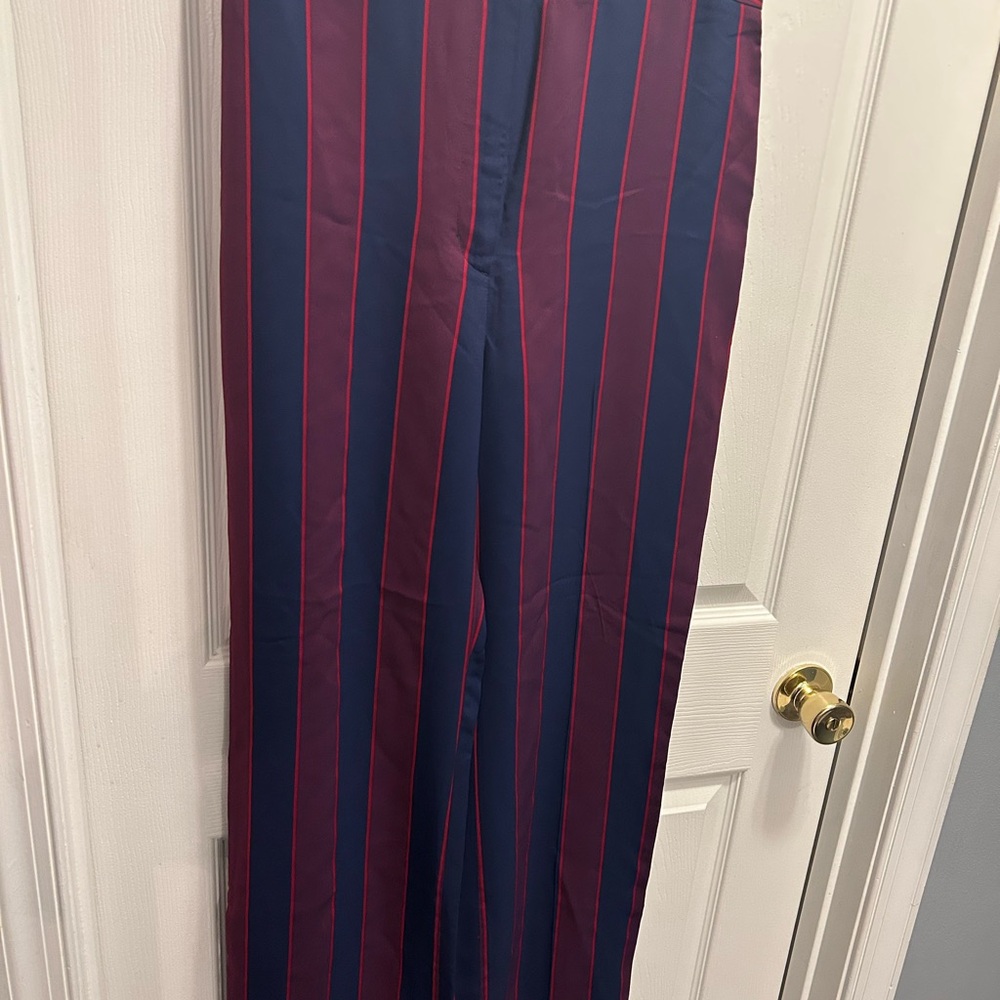Express Wide Leg High Rise Striped Pants, 10R